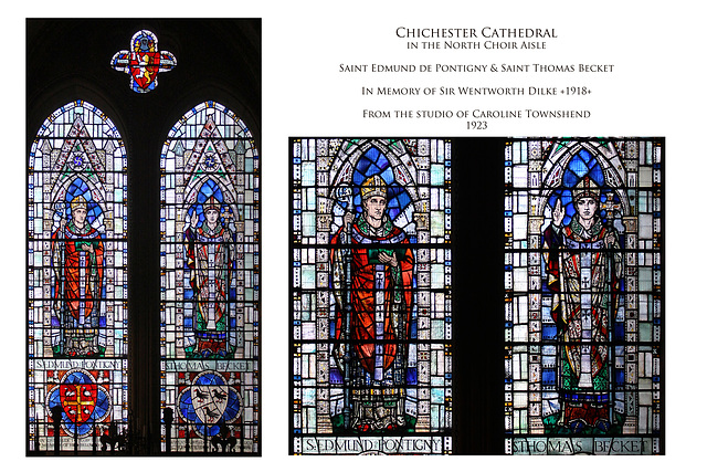 Chichester Cathedral - SS Edmund de Pontigny & Thomas Becket - IM W Dilke by C Townshend 1923