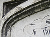abney park cemetery, london,paint remains on many mid c19 tombs, picking out lettering and detail in monochrome