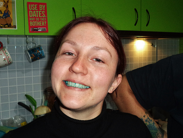 Jenny's blue teeth