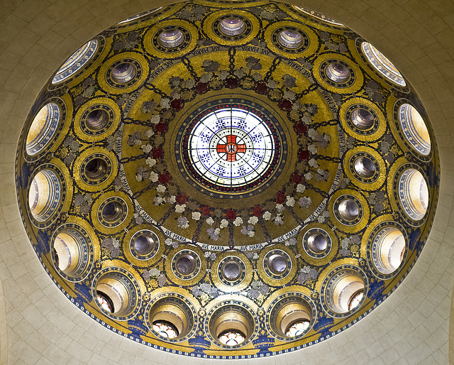 Kaleidoscope - The dome of the Rosary Church - Lourdes, France