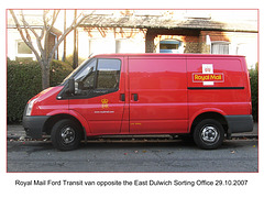 Royal Mail Ford Transit Van East Dulwich SO 29 10 2007