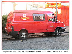 Royal Mail LDV Pilot Van East Dulwich SO 29 10 2007