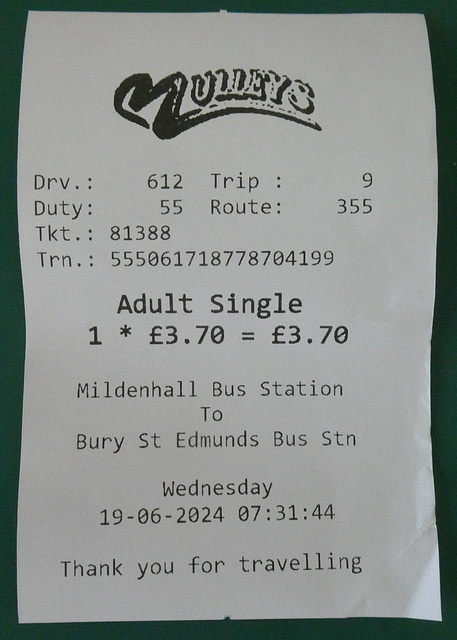 Mulleys Motorways bus ticket (P1180636) Mulleys Motorways bus ticket (P1180636)