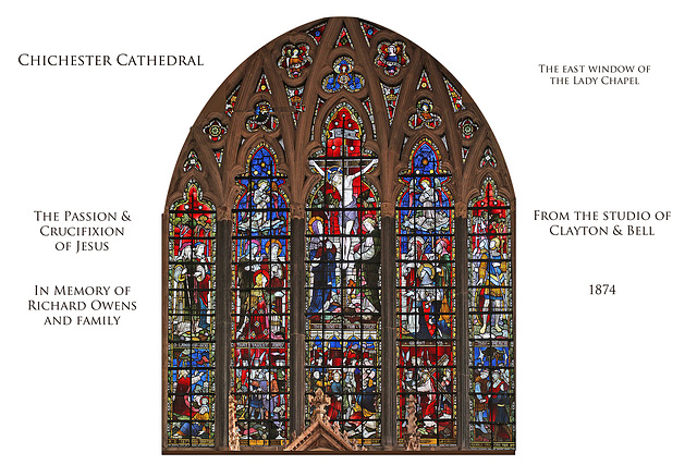 Chichester Cathedral - The Crucifixion - IM R Owens & family - by Clayton & Bell 1874