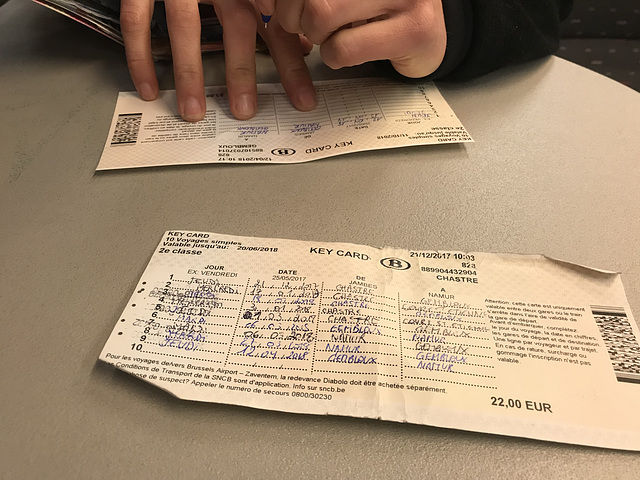 Belgian multi use rail tickets