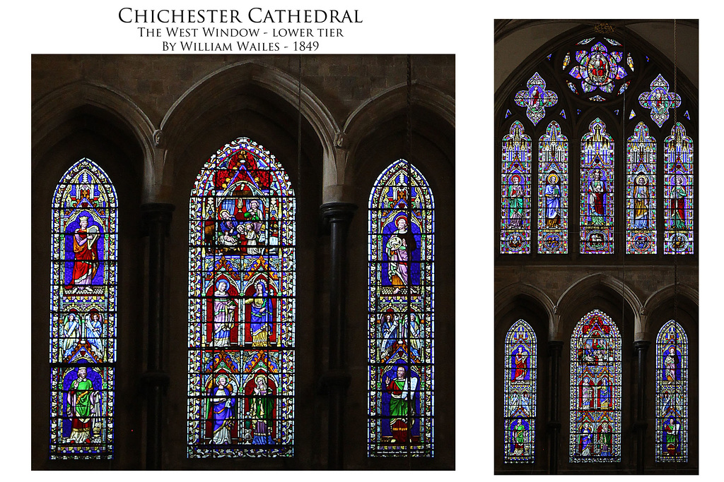 Chichester Cathedral - West Window - William Wailes - 1849 lower tier