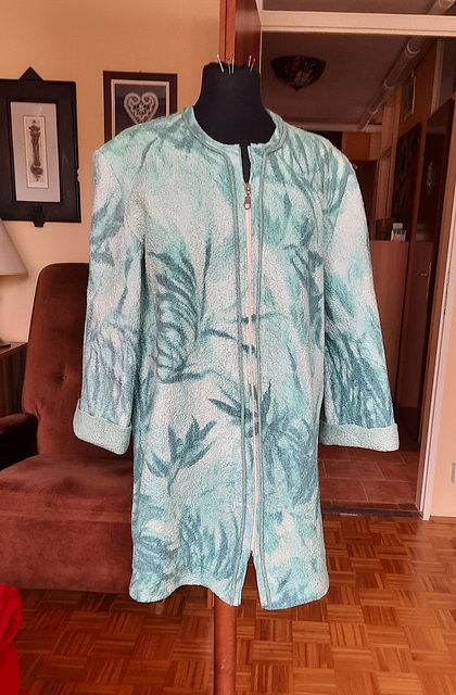 nuno felted jacket on printed silk