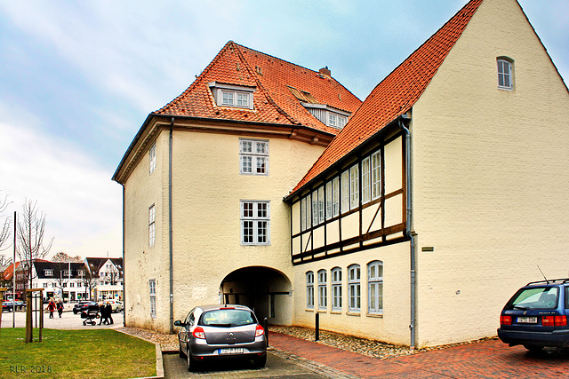 Glückstadt, historisches Wohnhaus am Marktplatz