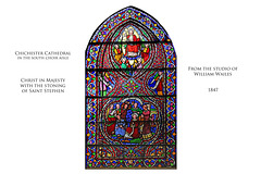 Chichester Cathedral -Christ in Majesty & stoning of S Stephen by Wm Wailes 1847