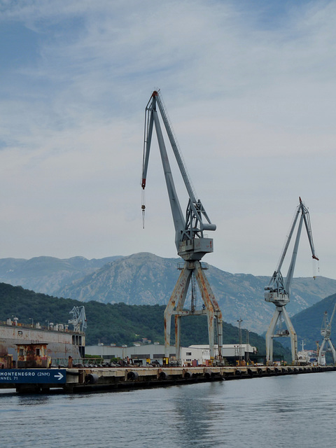 Cranes at Adriatic Shipyard Bijela