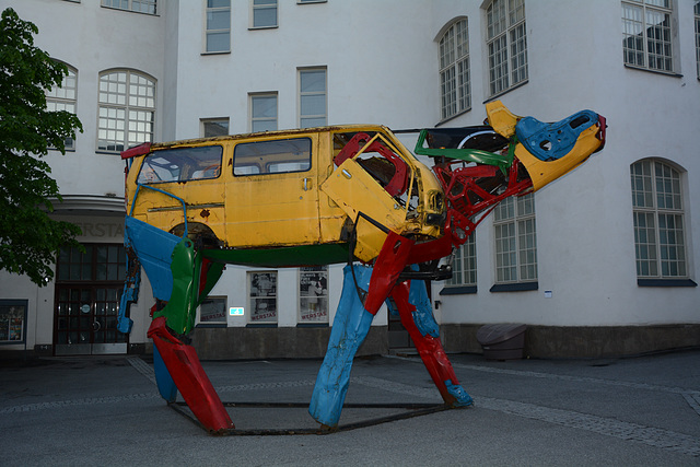 Finland, Tampere, Mechanical Cow in The Finnish Labor Museum Werstas