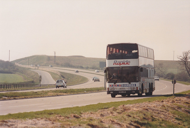 Ambassador Travel 916 (C916 BPW) near Barton Mills – 18 Mar 1990 (113-22)