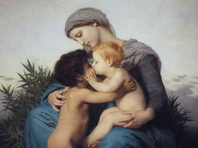 Detail of Fraternal Love by Bouguereau in the Boston Museum of Fine Arts, January 2018