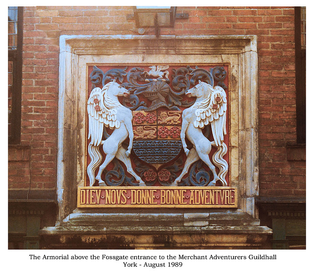 Merchants Hall armorial - York - August 1989