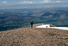 Steve takes a look back at the view while climbing to Carn Mor Dearg 16th May 1994