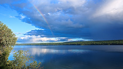 A very light rainbow above Lac La Hache.