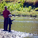 Dad and son, fishing on the Hocking River