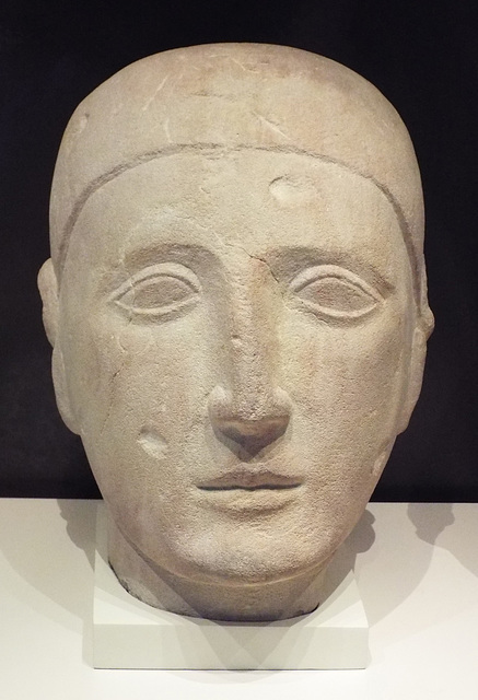 Iberian Male Head in the Archaeological Museum of Madrid, October 2022