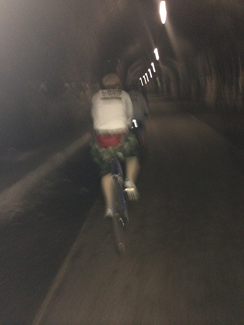 Inside an disused railway tunnel on the Monsal Trail