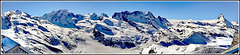 Zermatt : grande panoramica dal Monte Rosa al Cervino - 3200 mt.