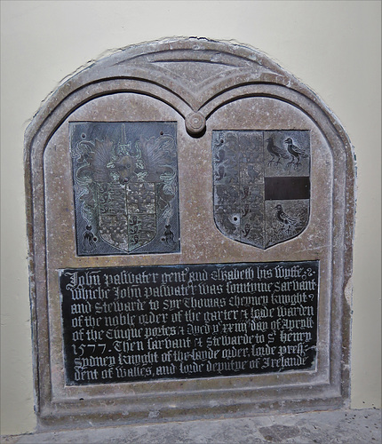 penshurst church, kent (58)c16 brass with inscription and heraldry ; john palwater +1577