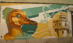 White cheeked cormorant - mural by Third.