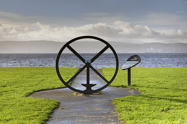 'Comet' Fly Wheel on the Bank of the River Clyde