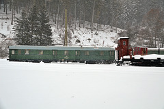 Die alte Post im Schnee stehen geblieben