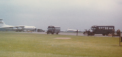 USAF buses and planes at RAF Mildenhall - Sep 1980