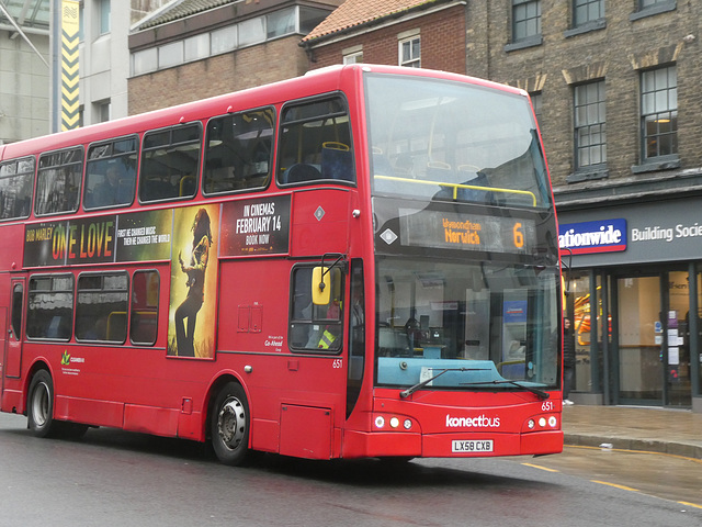 Konectbus (Go-Ahead Group) 651 (LX58 CXB) in Norwich - 9 Feb 2024 (P1170426)