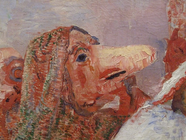 Detail of Masks Confronting Death by James Ensor in MoMA, August 2010