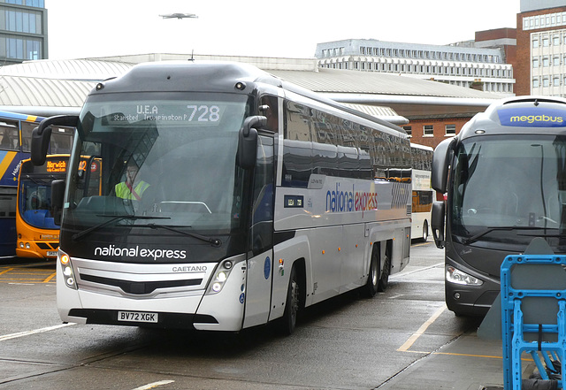 Ambassador Travel (National Express contractor) 306 (BV72 XGK) in Norwich - 9 Feb 2024 (P1170452)