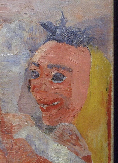 Detail of Masks Confronting Death by James Ensor in MoMA, August 2010