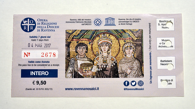 Ticket for the Ravenna mosaics