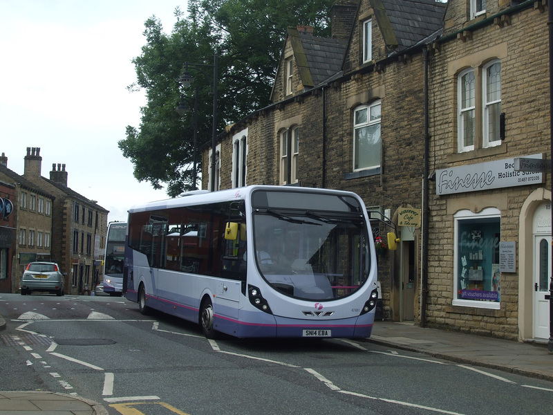 First Manchester 47481 (SN14 EBA) in Uppermill - 6 Jul 2015 (DSCF0762)