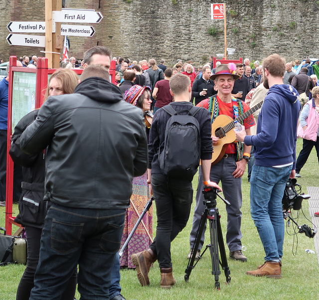 Guitarist and camera crew