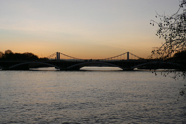 Chelsea Bridge At Sunset