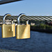 Love locks on the Peace Bridge
