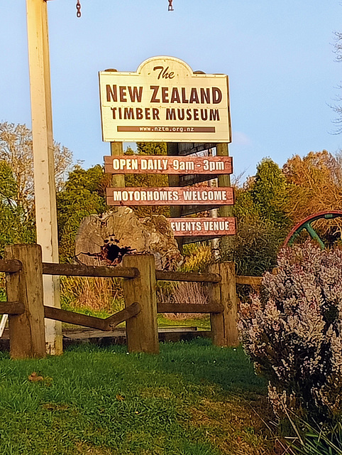 Sign at Timber Museum