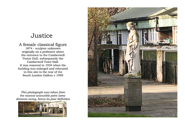 Female classical figure between SLG & Sceaux Gardens Camberwell