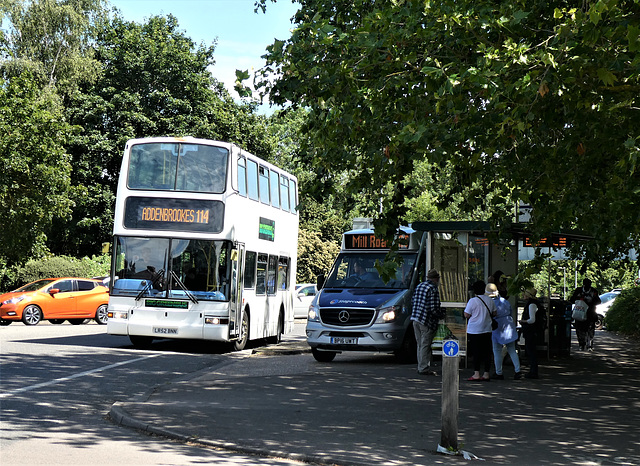 Big Green Bus Company LR52 BNN and Stagecoach in Cambridge (Cambus) 44005 (BP16 UWT) - 5 Jul 2019 (P1030066) Big Green Bus Company LR52 BNN and Stagecoach in Cambridge (Cambus) 44005 (BP16 UWT) - 5 Jul 2019 (P1030066)