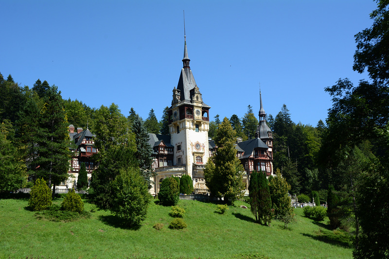 Romania, Sinaia, The Peleș Castle Taken from the Road to It