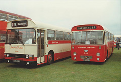 Preserved former Yorkshire Traction 386 (EWB 386V) and 352 (WHE 352J) at Showbus – 26 Sep 1993 (206-15)