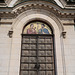 St George and St Nikolai above the great carved wooden doors