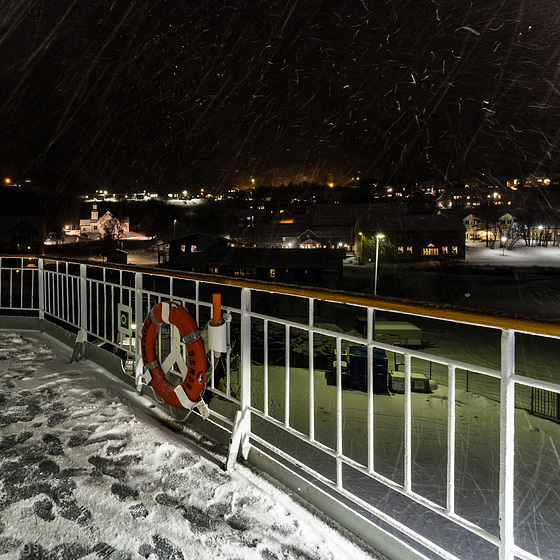 Snowy evening at Skjervøy