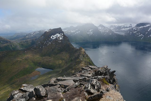 Norway, The Island of Senja, South View from the Top of Segla