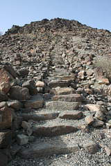 Some strange stone steps on a hillside in Oman.