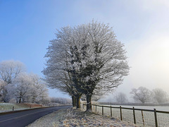 Icy road to Stafford