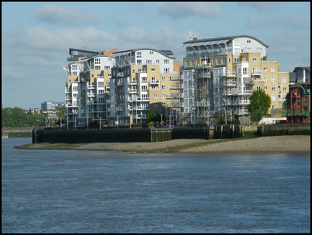 architectural hulks by the river