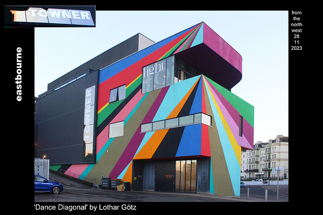 Dance Diagonal by Lothar Götz - seen from NW - Towner Gallery - Eastbourne 28 11 2023